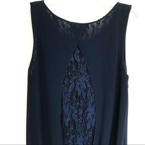 Francesca - Medium Navy Blue Sleeveless Blouse